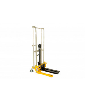 MS4-15 TRANSPALET CU CATARG SI CU PLATFORMA, CAPACITATE 400 KG, INALTIME DE RIDICARE 1.500 MM, FURCI REGLABILE PE LATIME
