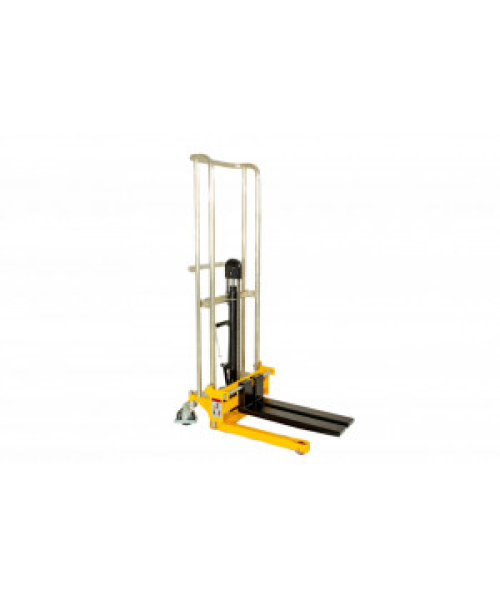 MS4-15 TRANSPALET CU CATARG SI CU PLATFORMA, CAPACITATE 400 KG, INALTIME DE RIDICARE 1.500 MM, FURCI REGLABILE PE LATIME
