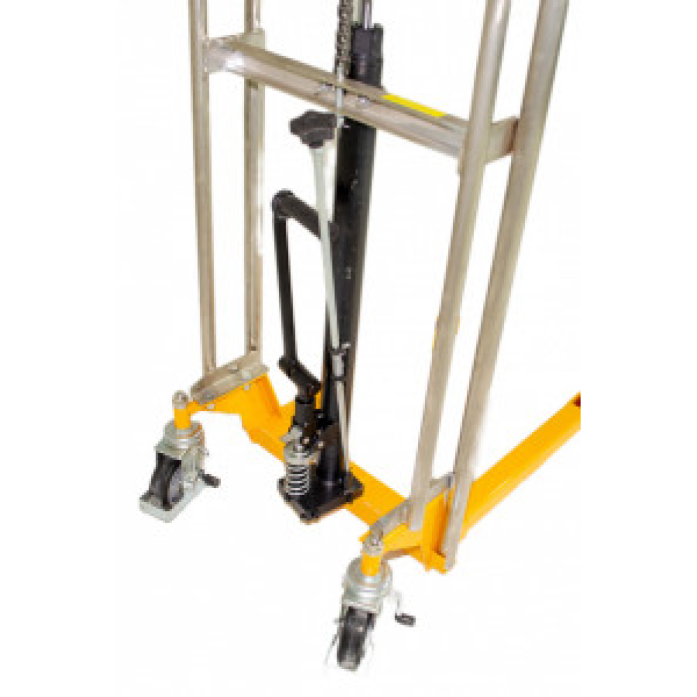 MS4-15 TRANSPALET CU CATARG SI CU PLATFORMA, CAPACITATE 400 KG, INALTIME DE RIDICARE 1.500 MM, FURCI REGLABILE PE LATIME