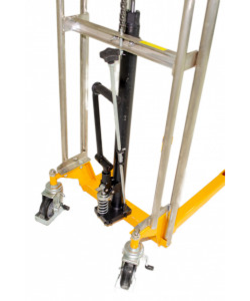 MS4-15 TRANSPALET CU CATARG SI CU PLATFORMA, CAPACITATE 400 KG, INALTIME DE RIDICARE 1.500 MM, FURCI REGLABILE PE LATIME