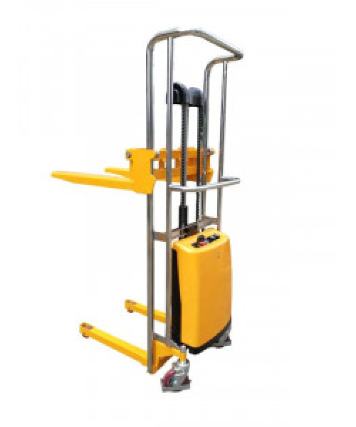 PD4150 TRANSPALET ELECTRIC CU CATARG SI CU PLATFORMA, CAPACITATE 400 KG, INALTIME DE RIDICARE 1.500 MM, FURCI REGLABILE PE LATIME