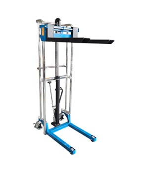 MS4-15 TRANSPALET CU CATARG SI CU PLATFORMA, CAPACITATE 400 KG, INALTIME DE RIDICARE 1.500 MM, FURCI REGLABILE PE LATIME