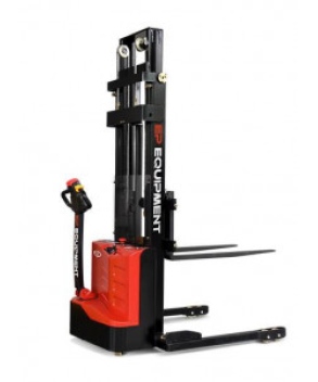 TRANSPALET INDUSTRIAL ELECTRIC CU CATARG, SARCINA 1200 KG, INALTIME DE RIDICARE 3000MM, PICIOARE EXTERIOARE PALETULUI, FURCI TIP STIVUITOR REGLABILE, ES12-25DM-3000