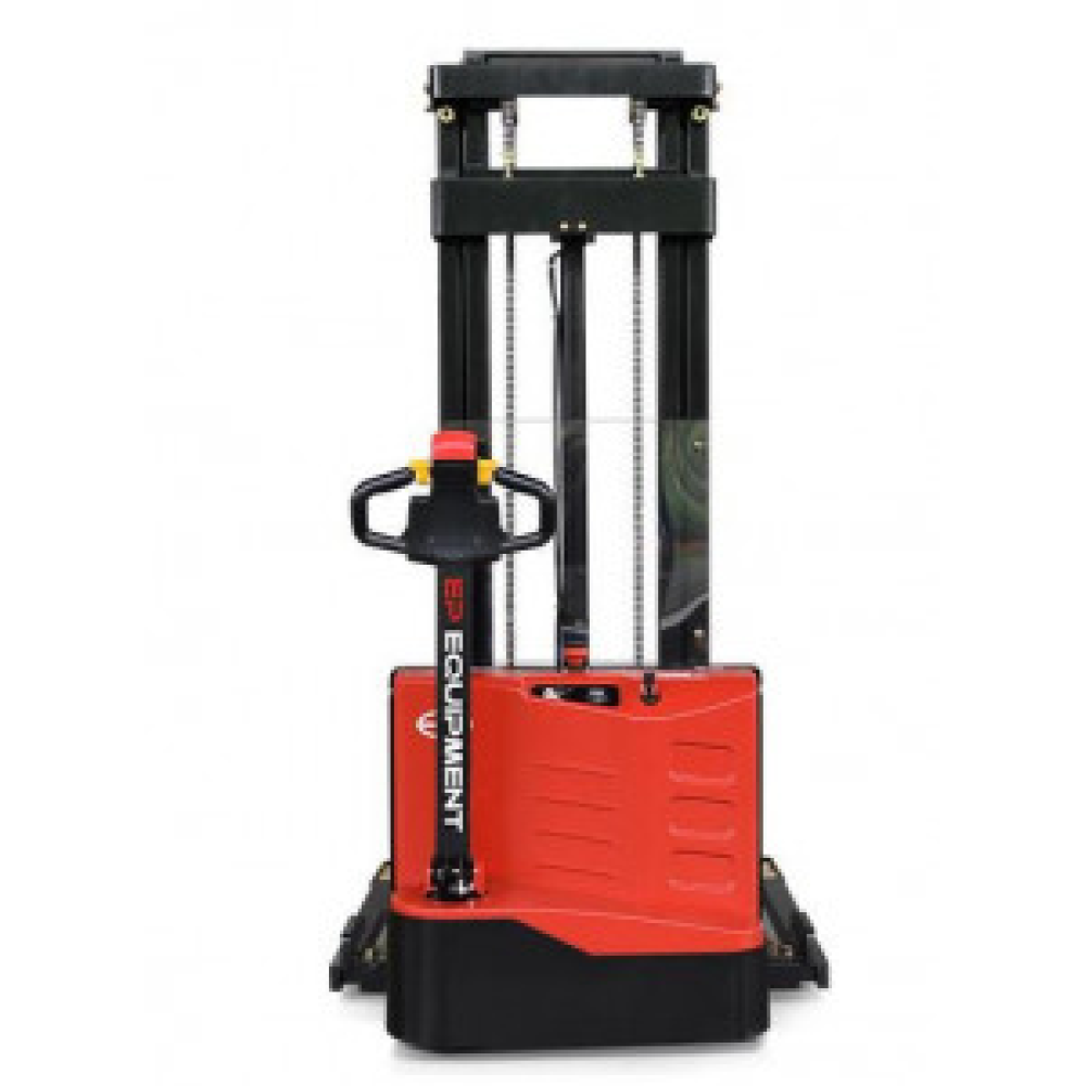 TRANSPALET INDUSTRIAL ELECTRIC CU CATARG, SARCINA 1200 KG, INALTIME DE RIDICARE 3000MM, PICIOARE EXTERIOARE PALETULUI, FURCI TIP STIVUITOR REGLABILE, ES12-25DM-3000