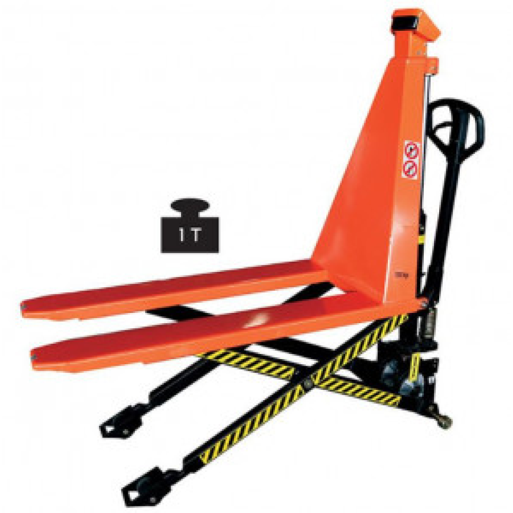 HBW1056EN SPP, TRANSPALET SEMI-ELECTRIC CU RIDICARE INALTA CU CANTAR, SARCINA 1000 KG, INALTIME MAXIMA 800 MM