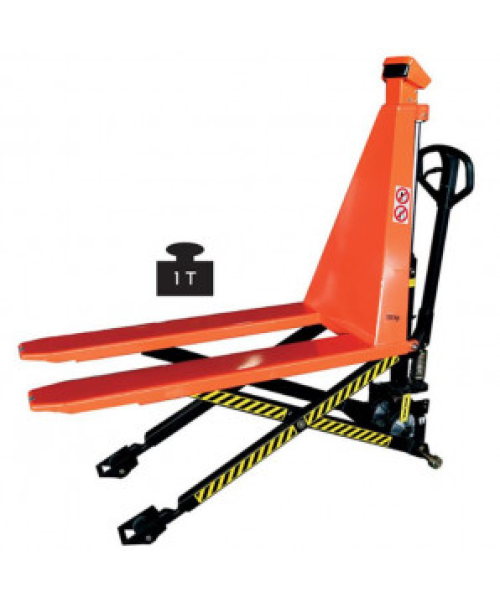 HBW1056EN SPP, TRANSPALET SEMI-ELECTRIC CU RIDICARE INALTA CU CANTAR, SARCINA 1000 KG, INALTIME MAXIMA 800 MM