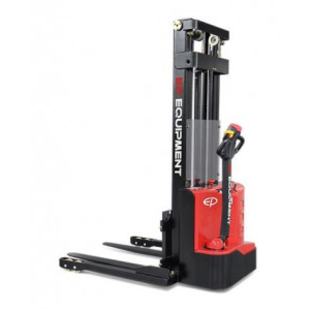 TRANSPALET INDUSTRIAL ELECTRIC CU CATARG, SARCINA 1200 KG, INALTIME DE RIDICARE 3000MM, PICIOARE EXTERIOARE PALETULUI, FURCI TIP STIVUITOR REGLABILE, ES12-25DM-3000