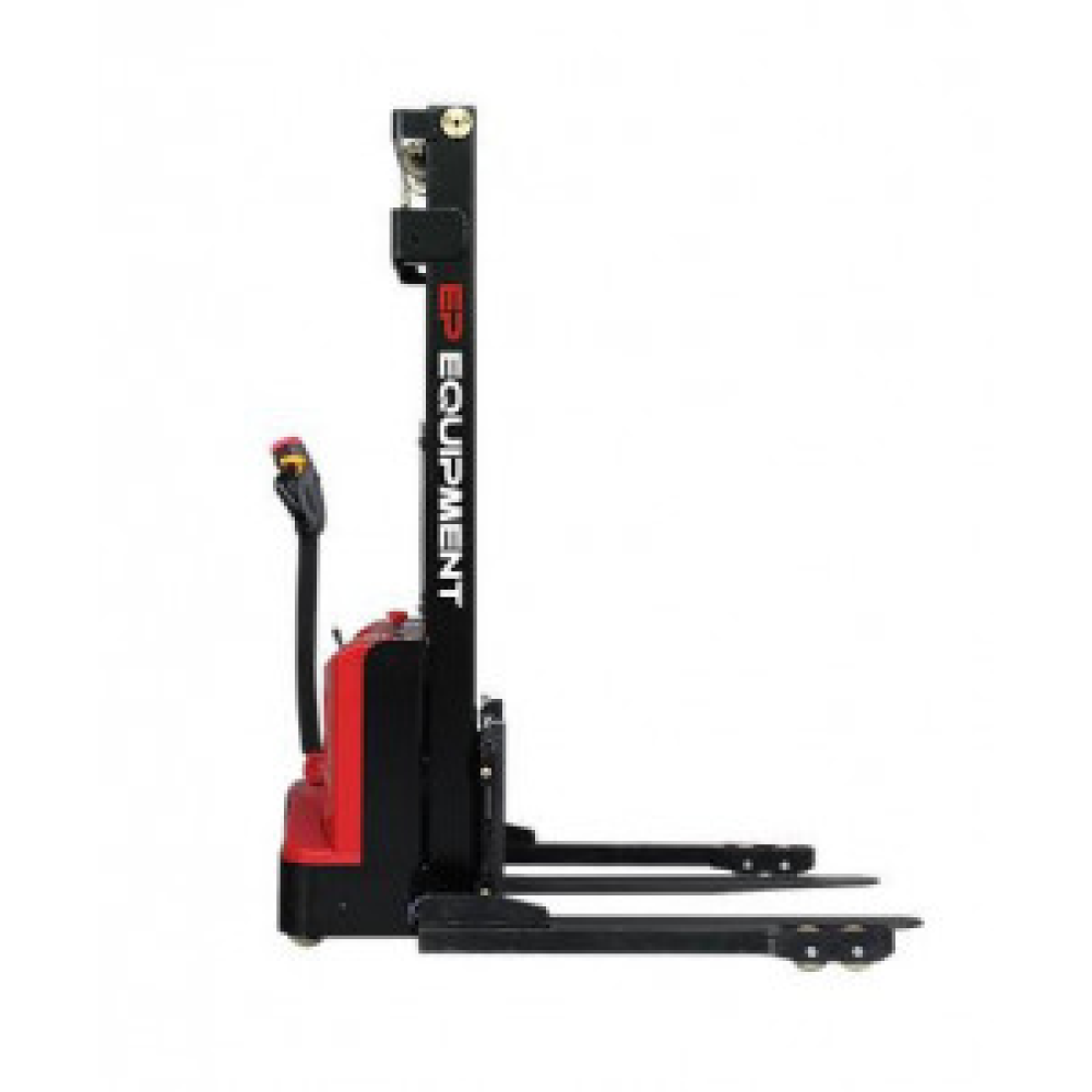 TRANSPALET INDUSTRIAL ELECTRIC CU CATARG, SARCINA 1200 KG, INALTIME DE RIDICARE 3000MM, PICIOARE EXTERIOARE PALETULUI, FURCI TIP STIVUITOR REGLABILE, ES12-25DM-3000