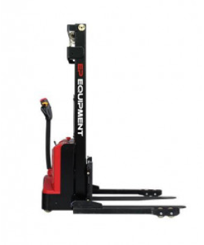 TRANSPALET INDUSTRIAL ELECTRIC CU CATARG, SARCINA 1200 KG, INALTIME DE RIDICARE 3000MM, PICIOARE EXTERIOARE PALETULUI, FURCI TIP STIVUITOR REGLABILE, ES12-25DM-3000