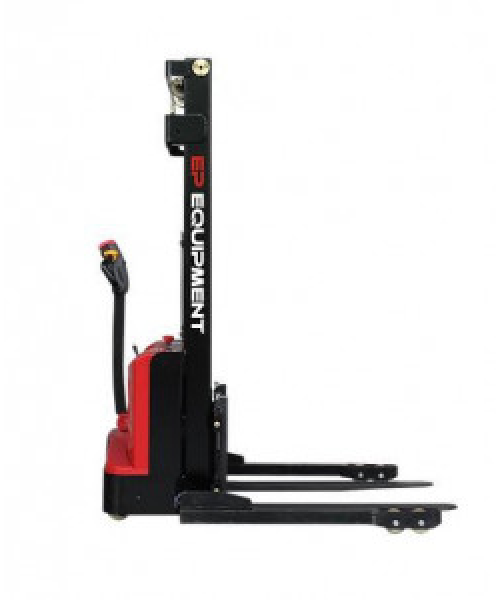 TRANSPALET INDUSTRIAL ELECTRIC CU CATARG, SARCINA 1200 KG, INALTIME DE RIDICARE 3000MM, PICIOARE EXTERIOARE PALETULUI, FURCI TIP STIVUITOR REGLABILE, ES12-25DM-3000