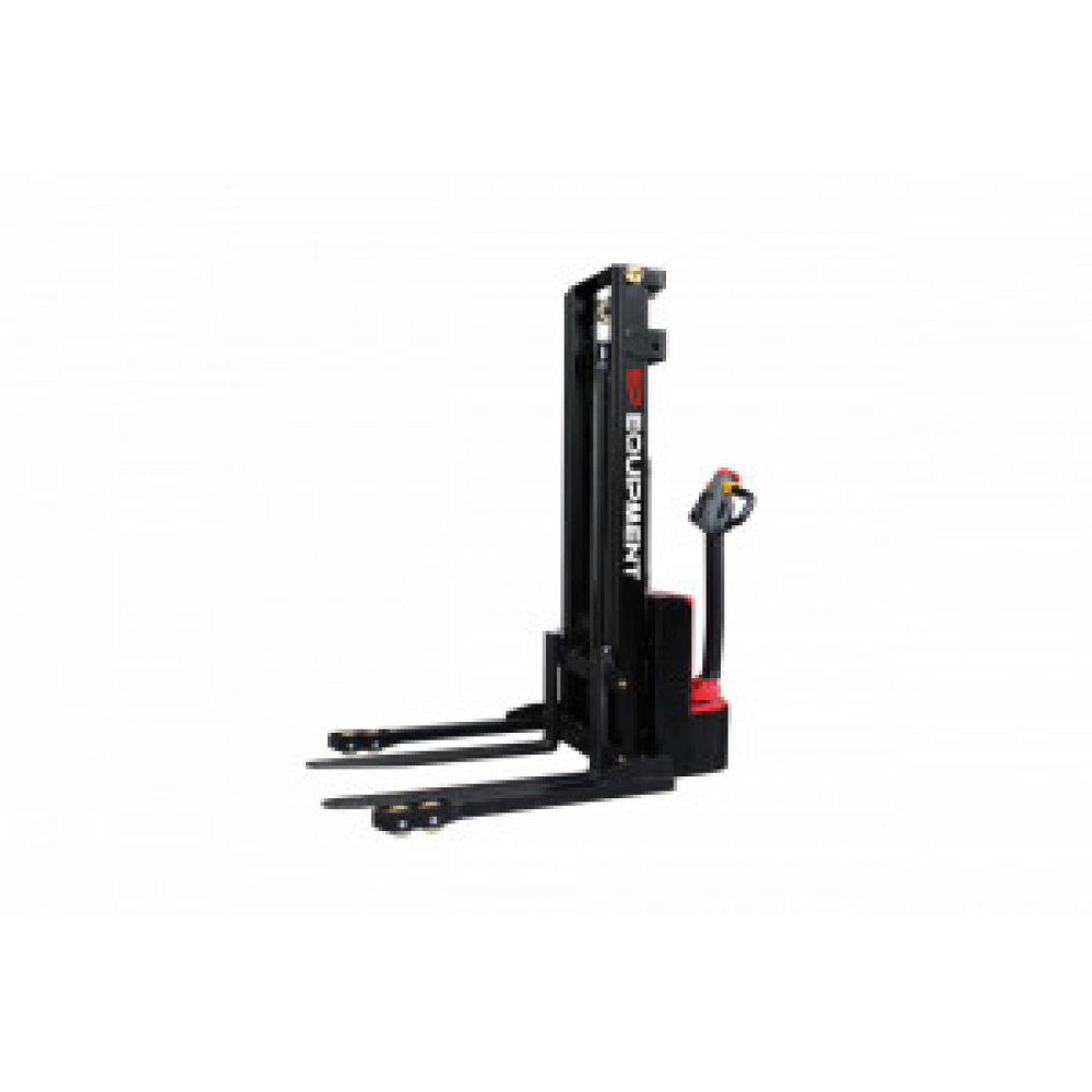 TRANSPALET INDUSTRIAL ELECTRIC CU CATARG, SARCINA 1200 KG, INALTIME DE RIDICARE 3000MM, PICIOARE EXTERIOARE PALETULUI, FURCI TIP STIVUITOR REGLABILE, ES12-25DM-3000